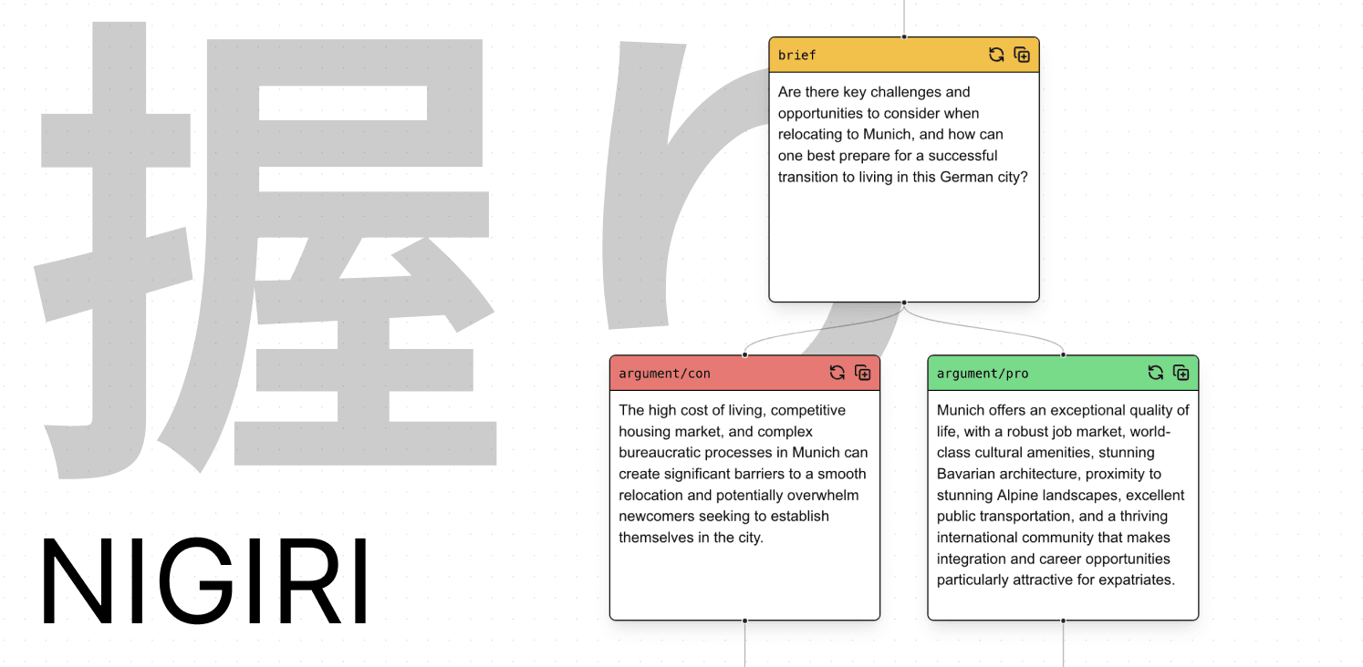 nigiri - A Dynamic LLM Logic Tree with Human-in-the-Loop Editing
